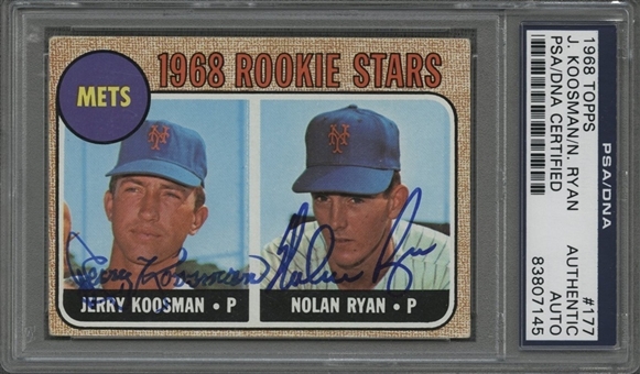 1968 Topps #177 Nolan Ryan and Jerry Koosman Dual-Signed Rookie Card (PSA/DNA)